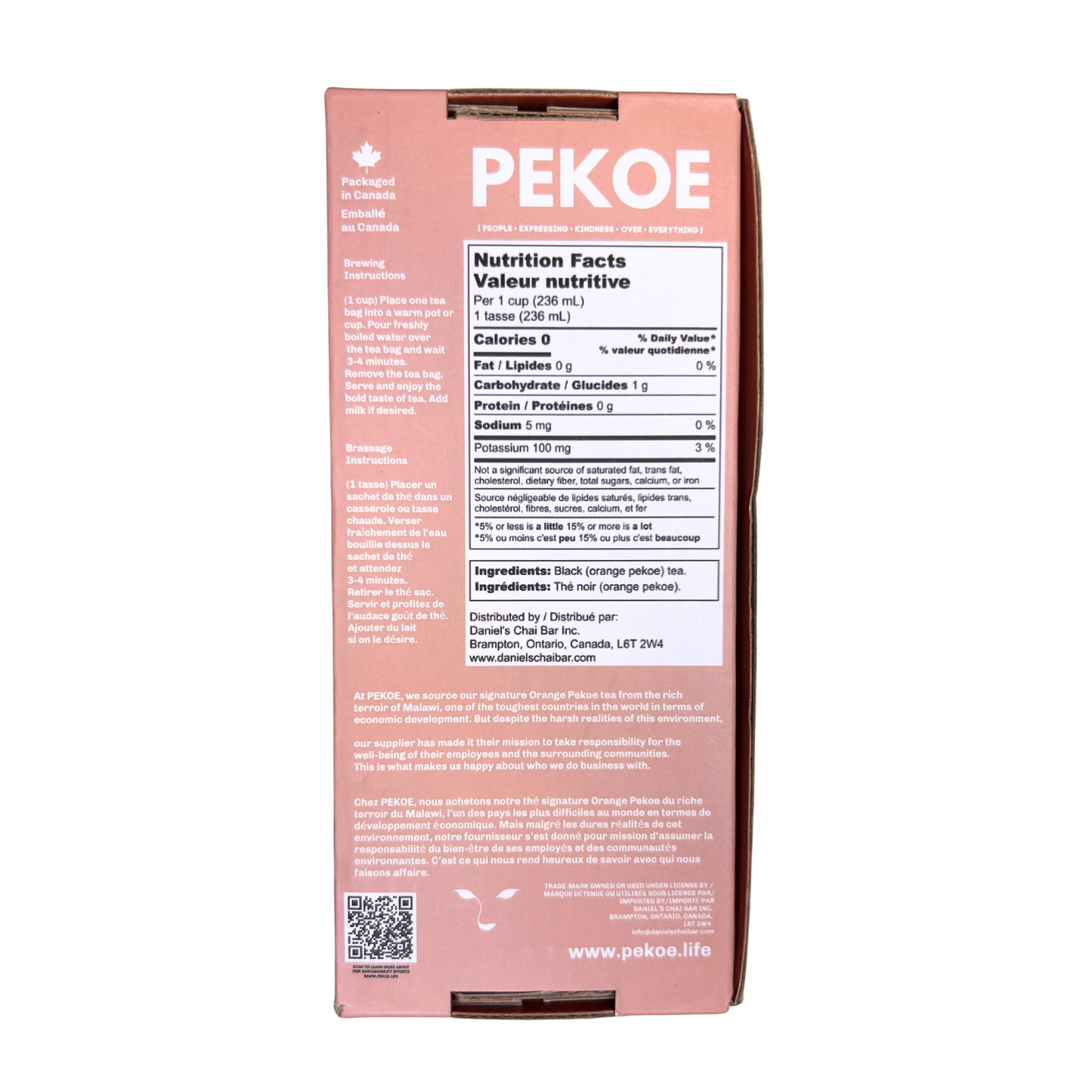PEKOE | Single Origin Orange Pekoe Biodegradable Tea Bags (36 Count)